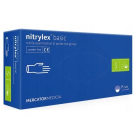 Nitrilové rukavice 100ks veľkosť S modré bezpúdrové